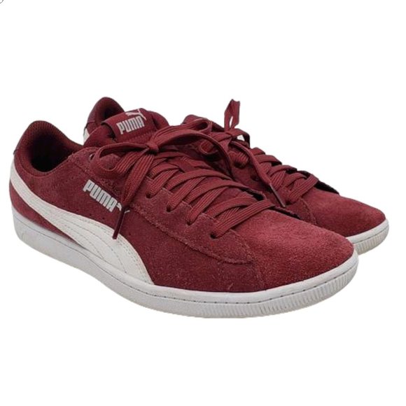 Puma Shoes - Puma Vikky Suede Casual Sneakers Shoes Maroon Womens US Size 9